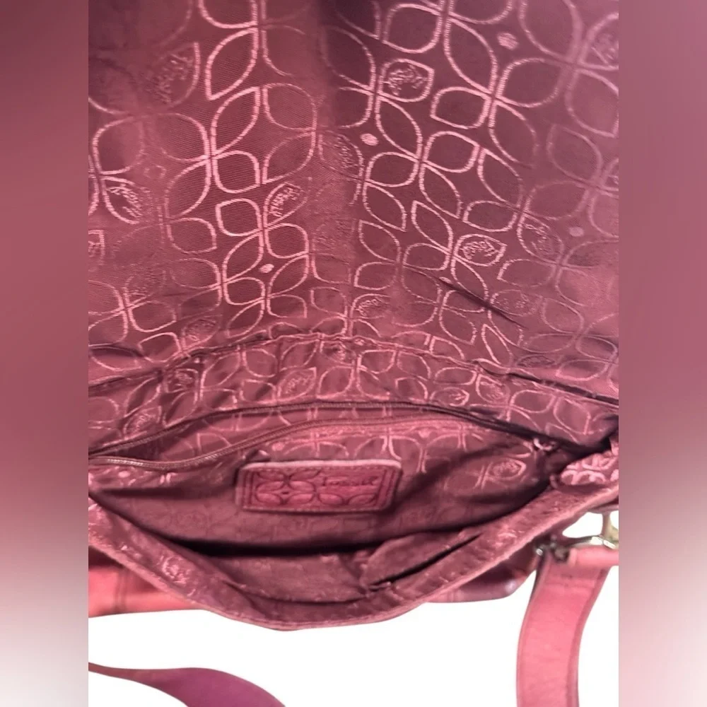 Fossil | Wallet Pocket Bag Womens Plum Leather Detachable Strap Crossbody